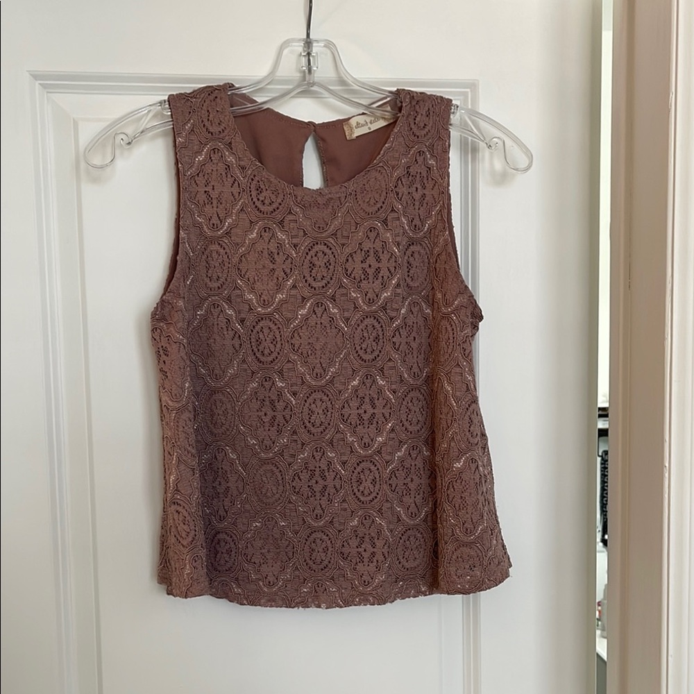 Altar'd State Pink Embellished Sleeveless Tank Top